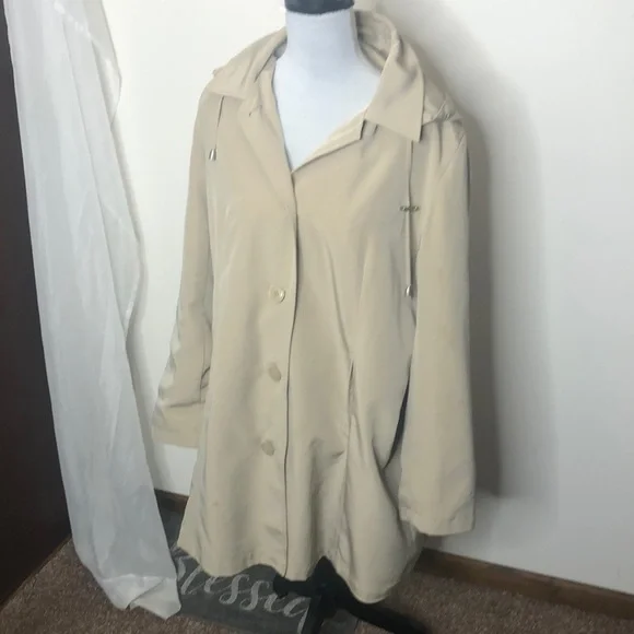 Regent park tan button up trench coat size large - Picture 1 of 9